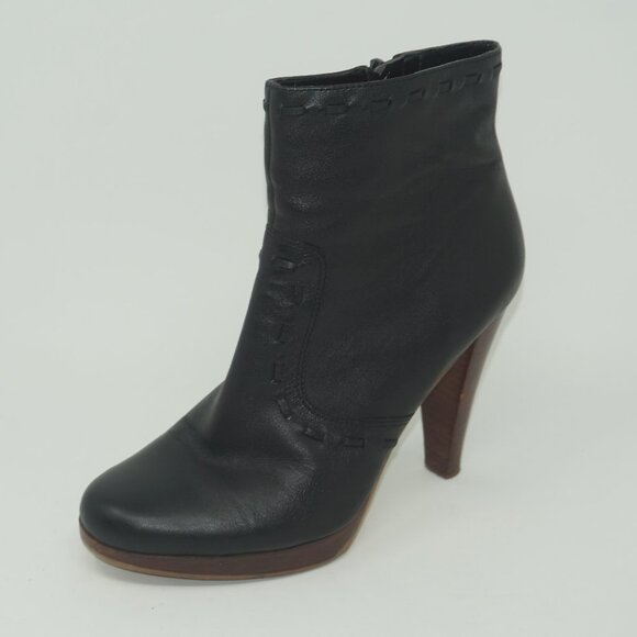 Guess Black Leather Zip Ankle Boots 7.5 - Picture 1 of 12